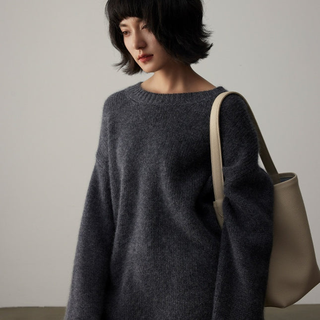 Pure Cashmere Wide Sweater Pullover Women's Thick