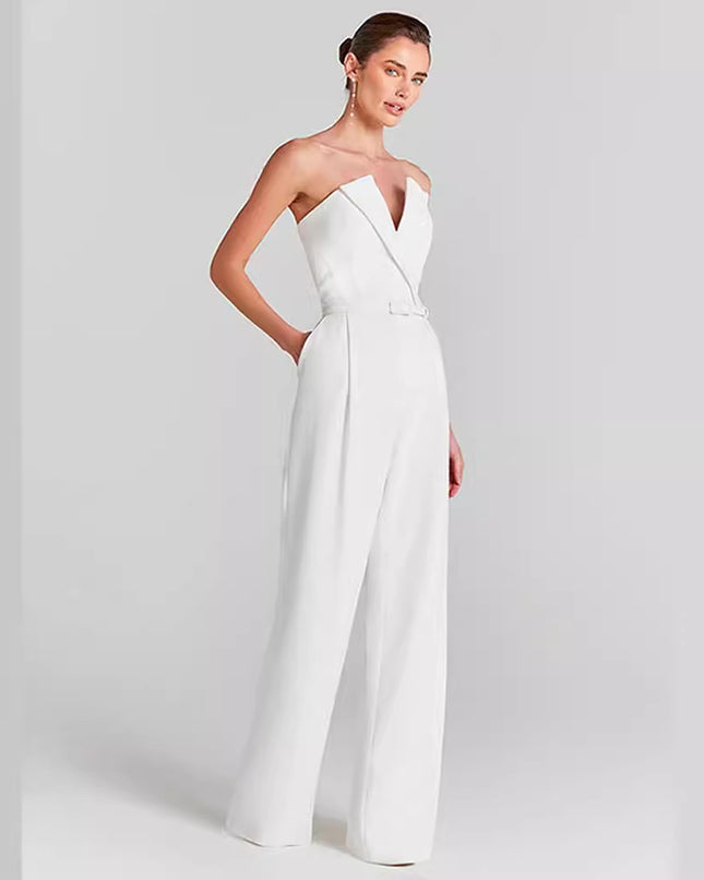 Foam Mesh Top Jumpsuit Casual Suit