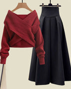 Red Sweater Black Dress