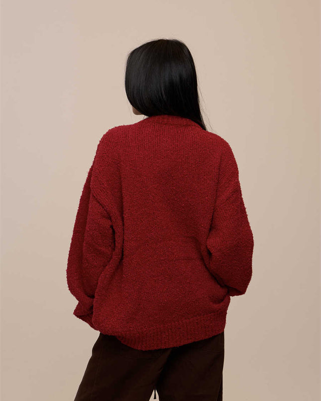 Christmas Red Couple's Sausage Dog Towel Embroidered Sweater