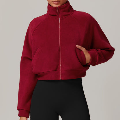 Stand Collar Yoga Clothes Warm Coat