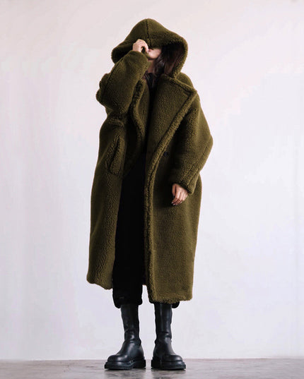 Autumn And Winter Casual Faux Fur Coat Women's Coat Mid-length Coat