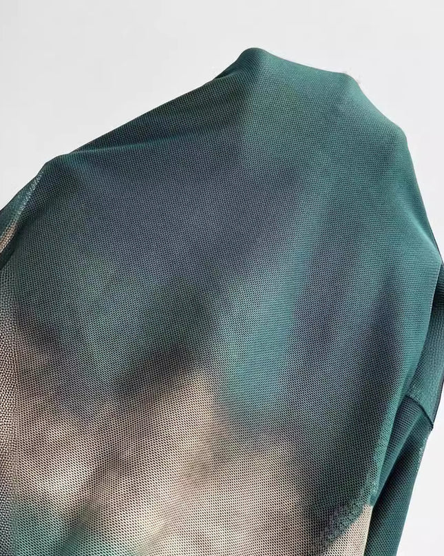 Tie-dyed Long Sleeve Slim Fit Hot Girl Long Dress