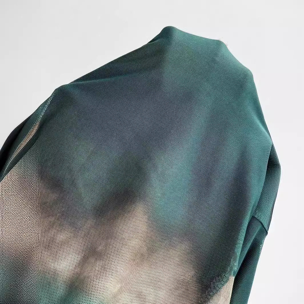 Tie-dyed Long Sleeve Slim Fit Hot Girl Long Dress