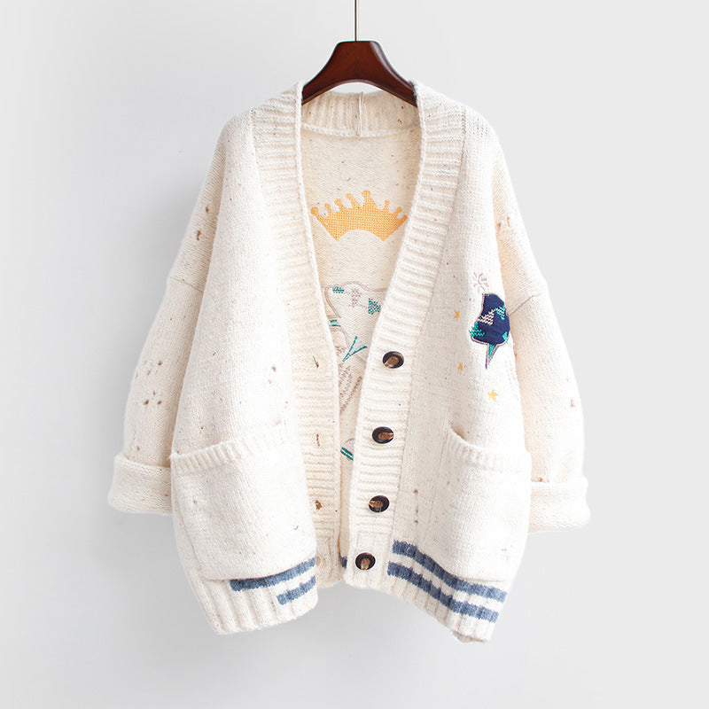 Christmas Loose Mid Length Sweater Coat