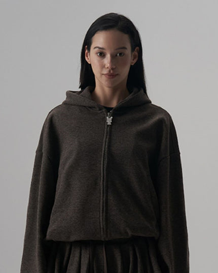 Silk Wool Casual Sports Loose Fit Hoodie Half Skirt Set