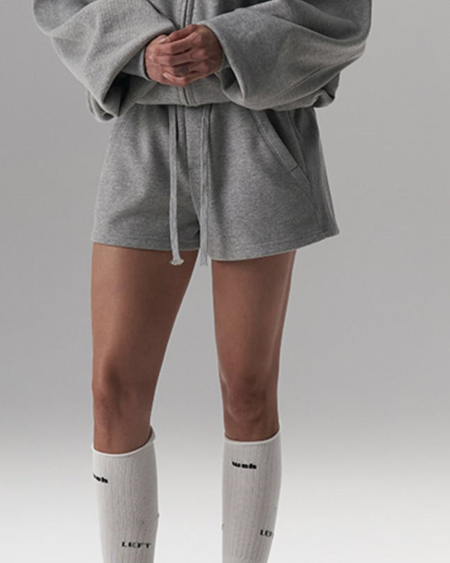 Silk Wool Casual Sports Loose Fit Hoodie Half Skirt Set