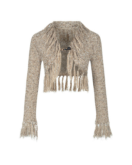 Street Hottie Fringe Knit Sweater Jacket