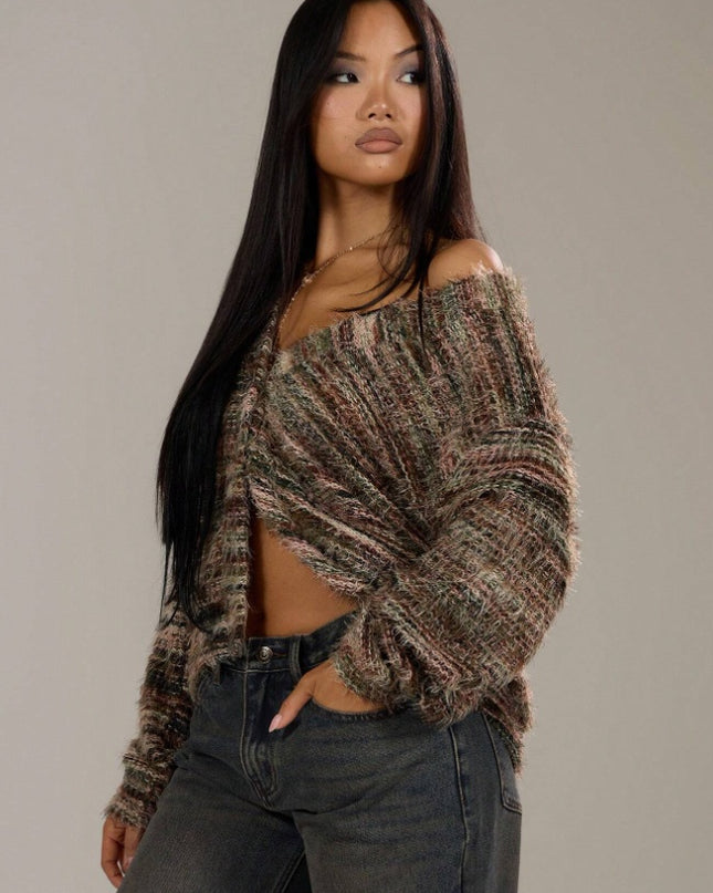 Oversized Textured Cardigan Spring Casual