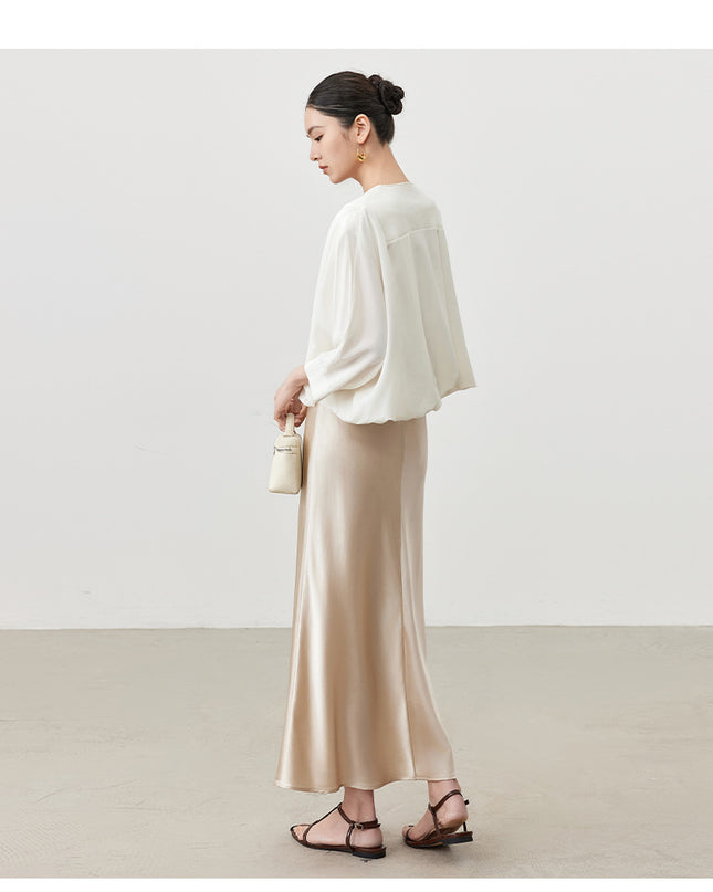 Women's Fashionable Silk High Waist Hip Skirt