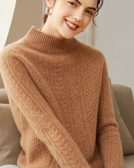 Cashmere Twisted Half Turtleneck Thickened Sweater