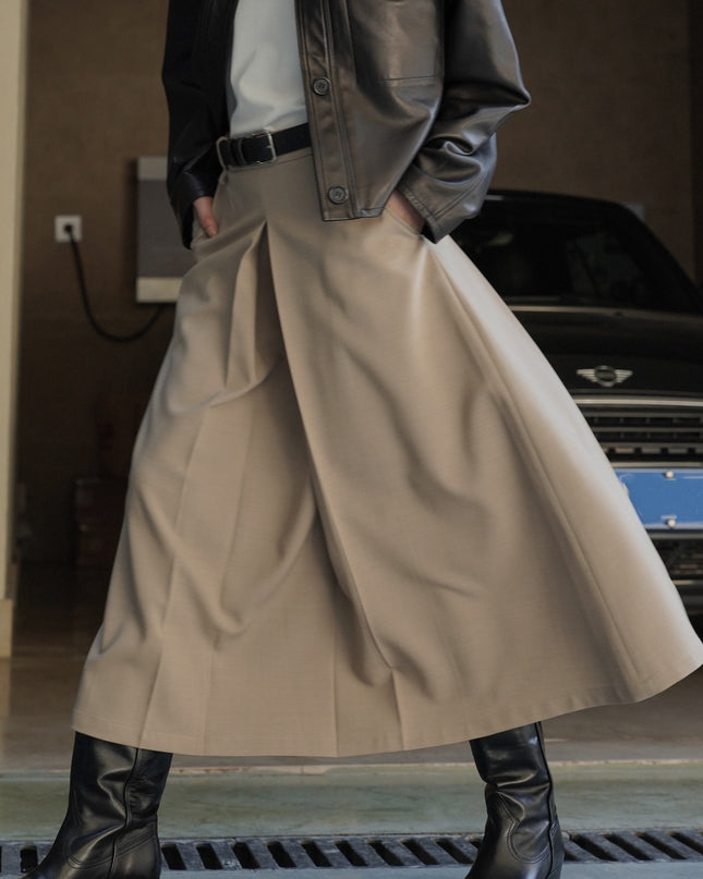 Retro Design High Waist Suit Skirt