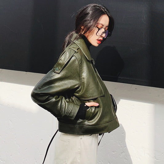 Loose Short Leather Jacket