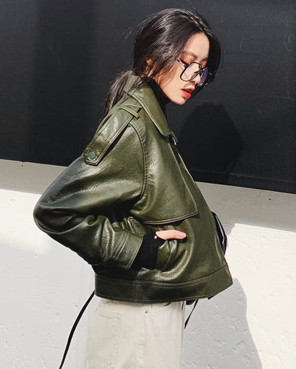 Loose Short Leather Jacket