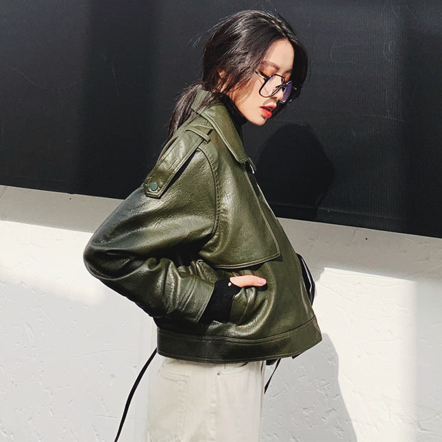 Loose Short Leather Jacket