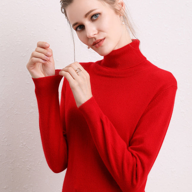 Cashmere Sweater High Lapel Knitted Pullover Bottoming Shirt