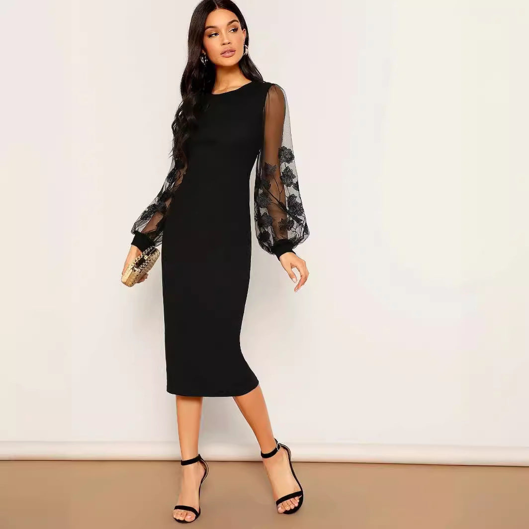 Mesh Sleeves Dress