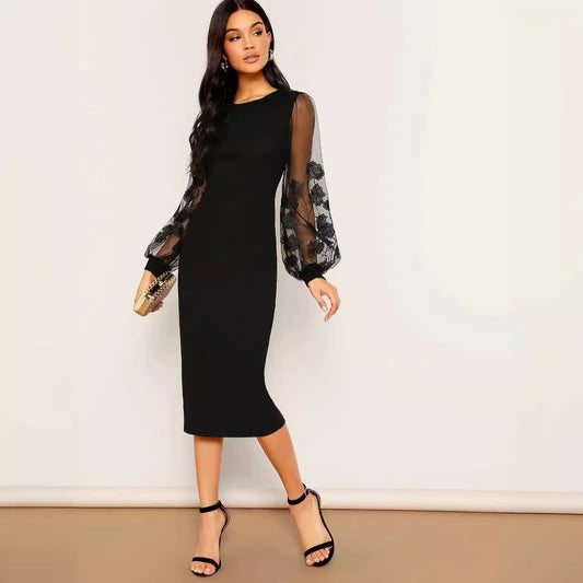 Mesh Sleeves Dress