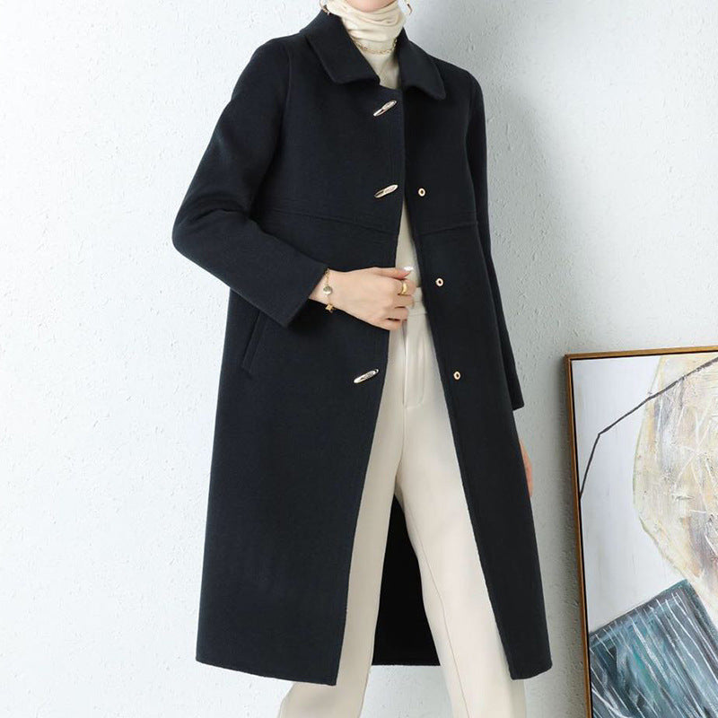 High woven double-sided cashmere coat