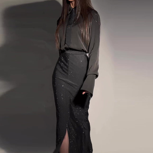 Diamond Split Wrap Hip Skirt Set