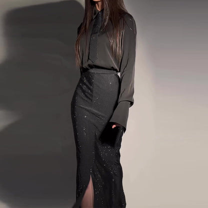 Diamond Split Wrap Hip Skirt Set