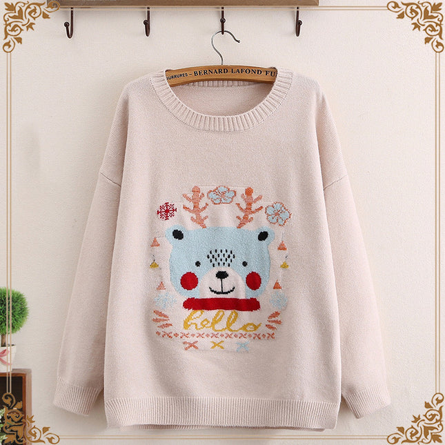Christmas Loose round neck pullover knit bottoming shirt