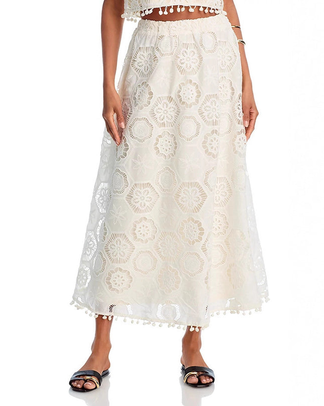 Literary Trends White Sleeveless Short Top Skirt Women's Suit