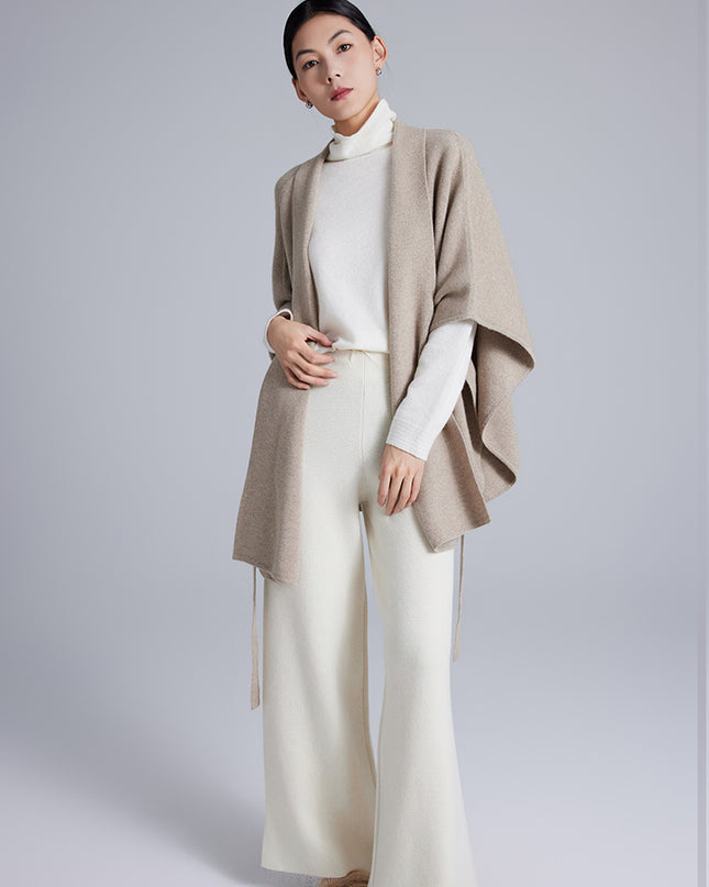Cashmere Cloak Lace-up Fashionable Outerwear Sweater