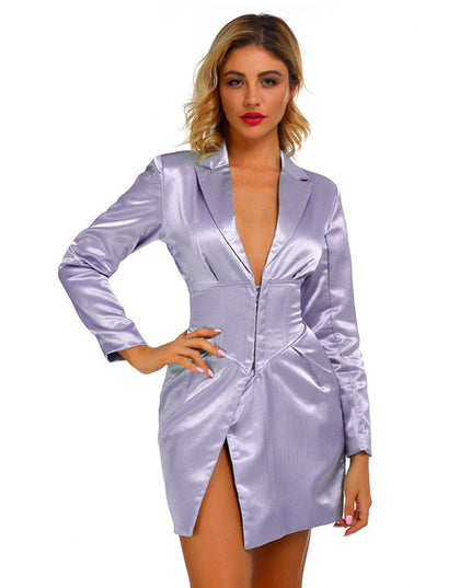 Fashion Solid Color Waist Small Blazer Women's Suit Skirt