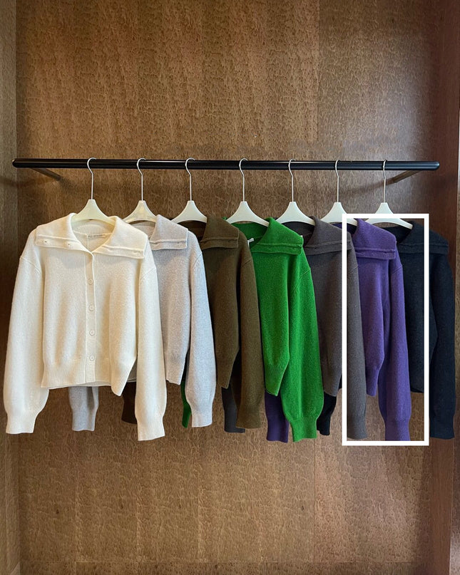 Full Wool Soft Glutinous Warm Turn Turtleneck Pullover