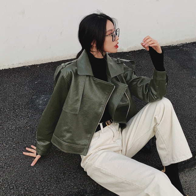 Loose Short Leather Jacket