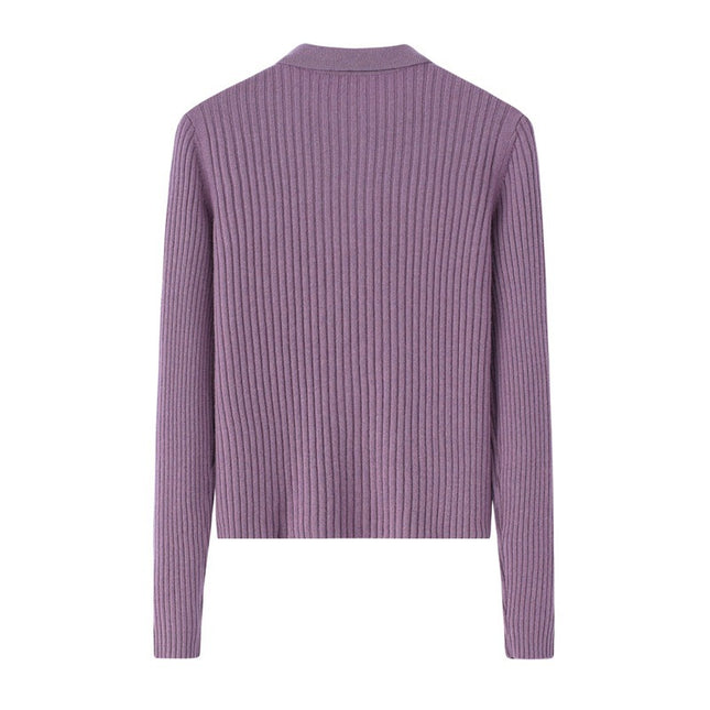 Early Autumn French Top Women's Cashmere Short Lapels Knitted Cardigan