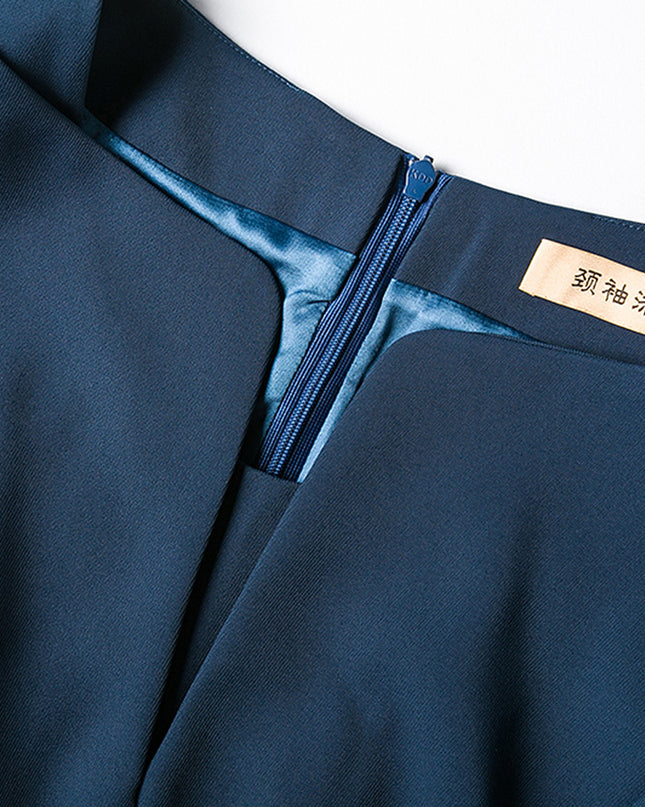 Formal Temperament Elegant And Intellectual Mid-sleeve Red Dress