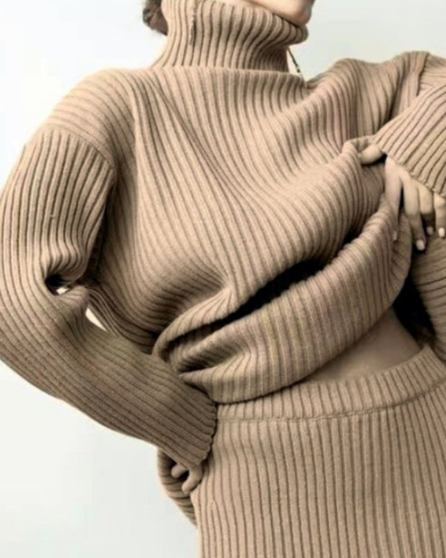 Loose Fashion High Collar Thermal Head Cover Two-piece Sweater Women's INS