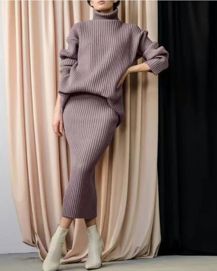 Loose Fashion High Collar Thermal Head Cover Two-piece Sweater Women's INS