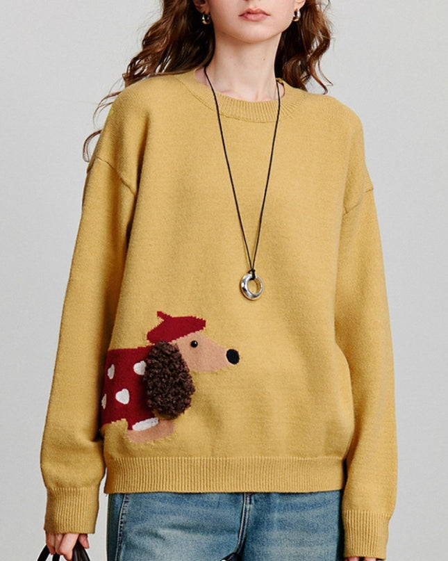 Christmas Sausage Dog Fairy Tale Style Sweater