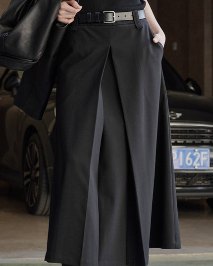 Retro Design High Waist Suit Skirt