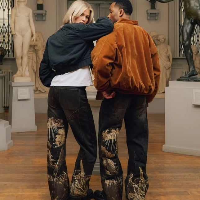 Plus Size Casual Pants Thin Denim Wide Leg Women's Pants