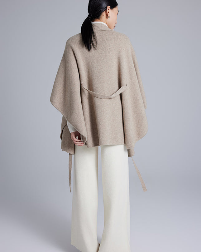 Cashmere Cloak Lace-up Fashionable Outerwear Sweater