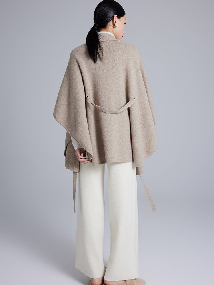 Cashmere Cloak Lace-up Fashionable Outerwear Sweater