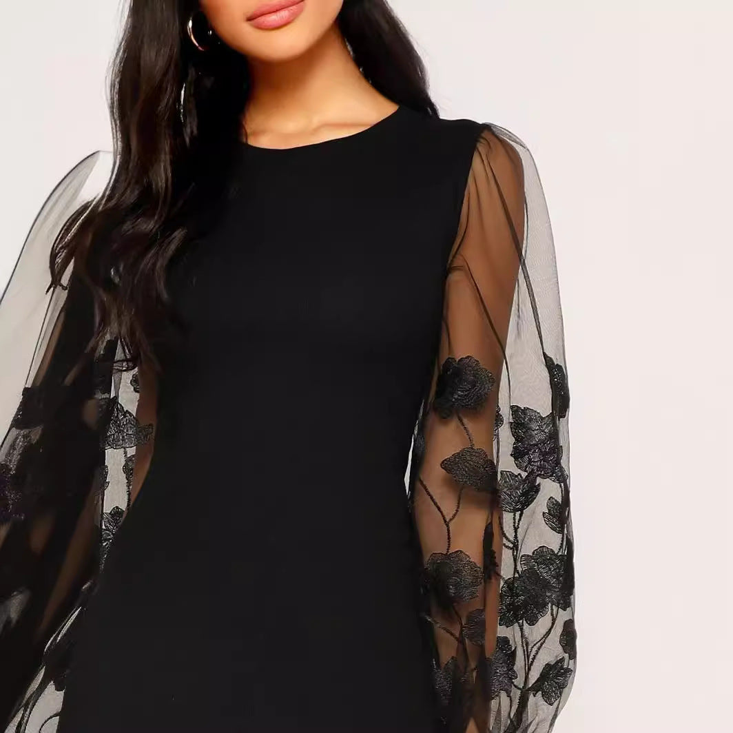 Mesh Sleeves Dress