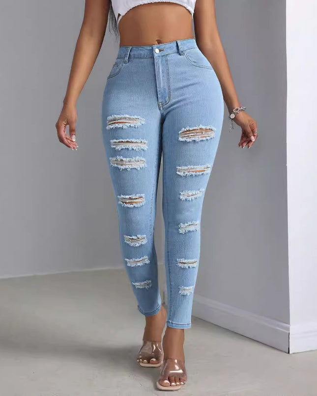 Fashion Personality Women's Ripped Jeans Trousers