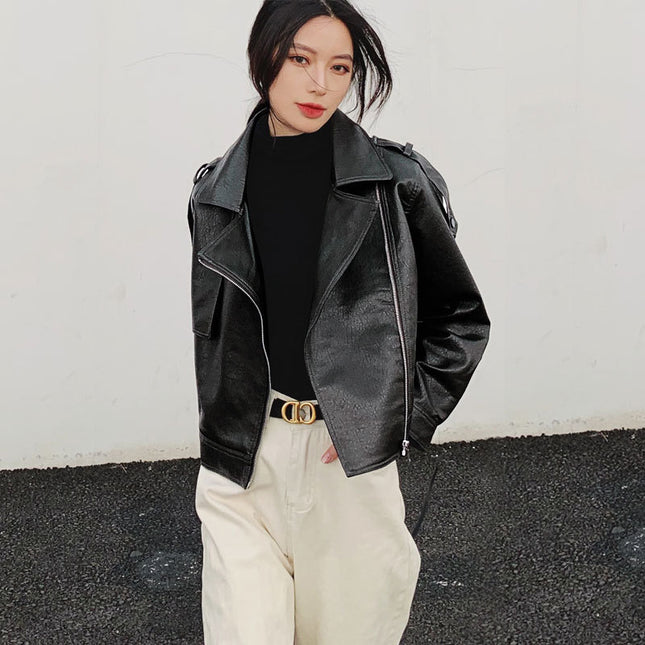 Loose Short Leather Jacket