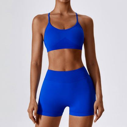 Seamless Beauty Back  Clothes Running Quick-drying Tight Sports Fitness Clothes Suit Women