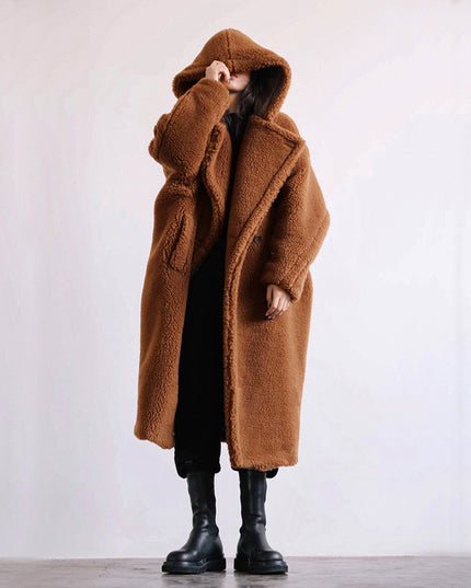Autumn And Winter Casual Faux Fur Coat Women's Coat Mid-length Coat