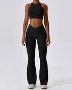 2 Bra Wide Leg Pants Black