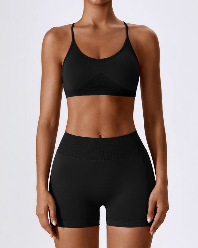 Seamless Beauty Back  Clothes Running Quick-drying Tight Sports Fitness Clothes Suit Women