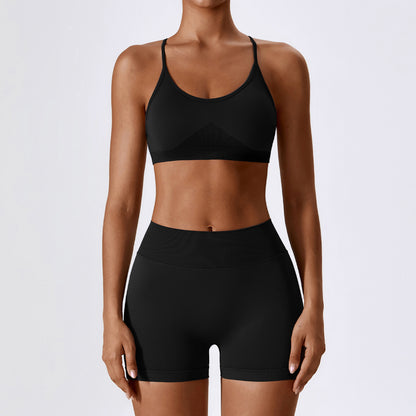 Seamless Beauty Back  Clothes Running Quick-drying Tight Sports Fitness Clothes Suit Women