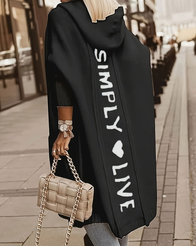 Women'S Casual V-Neck Hooded Knit Cardigan With Pocket