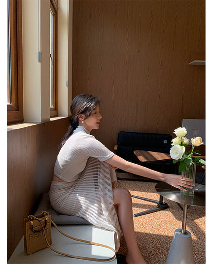 Temperament Short Slim Fit Bottoming Knit Top